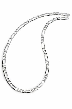 Necklaces | Men’s 5MM Sterling Silver 925 Italian Figaro Chain Necklace Unisex Jewelry Necklaces