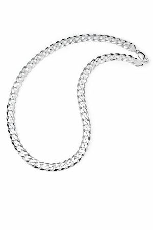 Necklaces | Men’s 9MM Sterling Silver 925 Italian Curb Chain Necklace 20" 22" 24" 26" 28" 30" Jewelry Necklaces