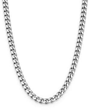 Necklaces | Men’s Stainless Steel Curb Chain Necklace 4mm 24" Jewelry Necklaces