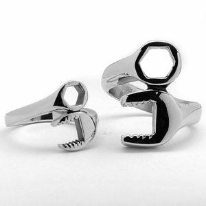 Womens Rings | His & Hers Rockstar Stainless Steel Combo Wrench Ring Set Bridal Sets Silver