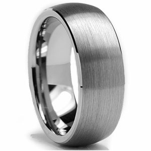 Mens Rings | Tungsten Carbide Men’s Dome Brushed Wedding Band Comfort Fit Anniversary Ring 8 MM Sizes 6 to 15 Jewelry Mens Rings